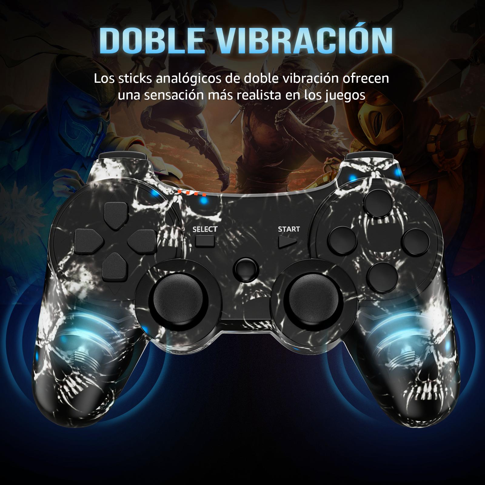 ISHAKO Wireless Game Controller for PS3/PC/Laptop, Wired for PS2, Gaming Accessories, With Double Vibration, Six Axis Gyroscope, Motion sensing, Gamepad P3 Ghost