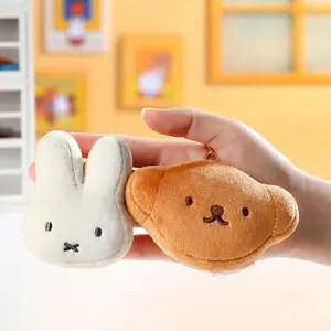 Kawaii Miffy Rabbit Creative Cartoon Rabbit-head Plush Toy Plush Toy Schoolbag Gift for Friends Boys and Girls