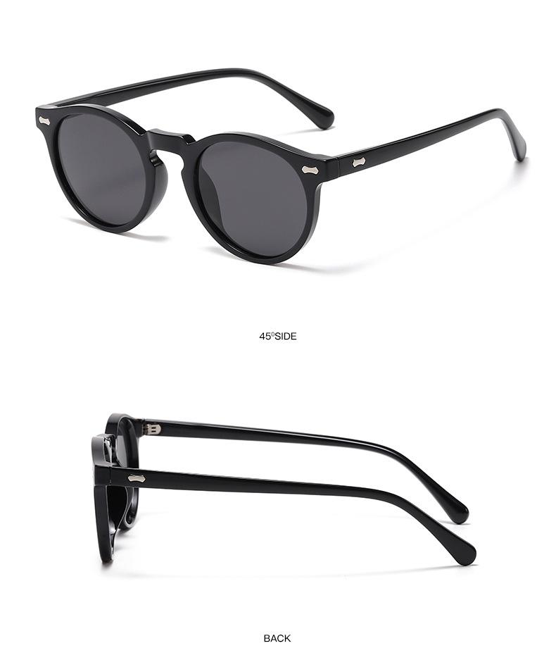 Retro Round Sunglasses Men Women Fashion Small Polarized Sun Glasses For Male Female Literary Vintage Shades Driving Eyeglasses Trendy Vintage Sunglasses
