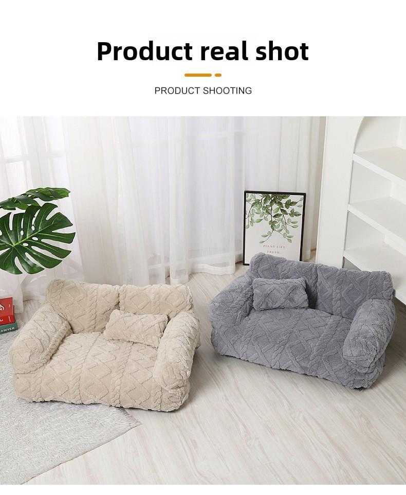 Pet Sofa Bed, Detachable Washable Polyester Fiber Dog Cat House, Multi-Functional Pet Nest for Cats Dogs Shaped Beds, Fluffy Cloud Bed, Puppy Bed