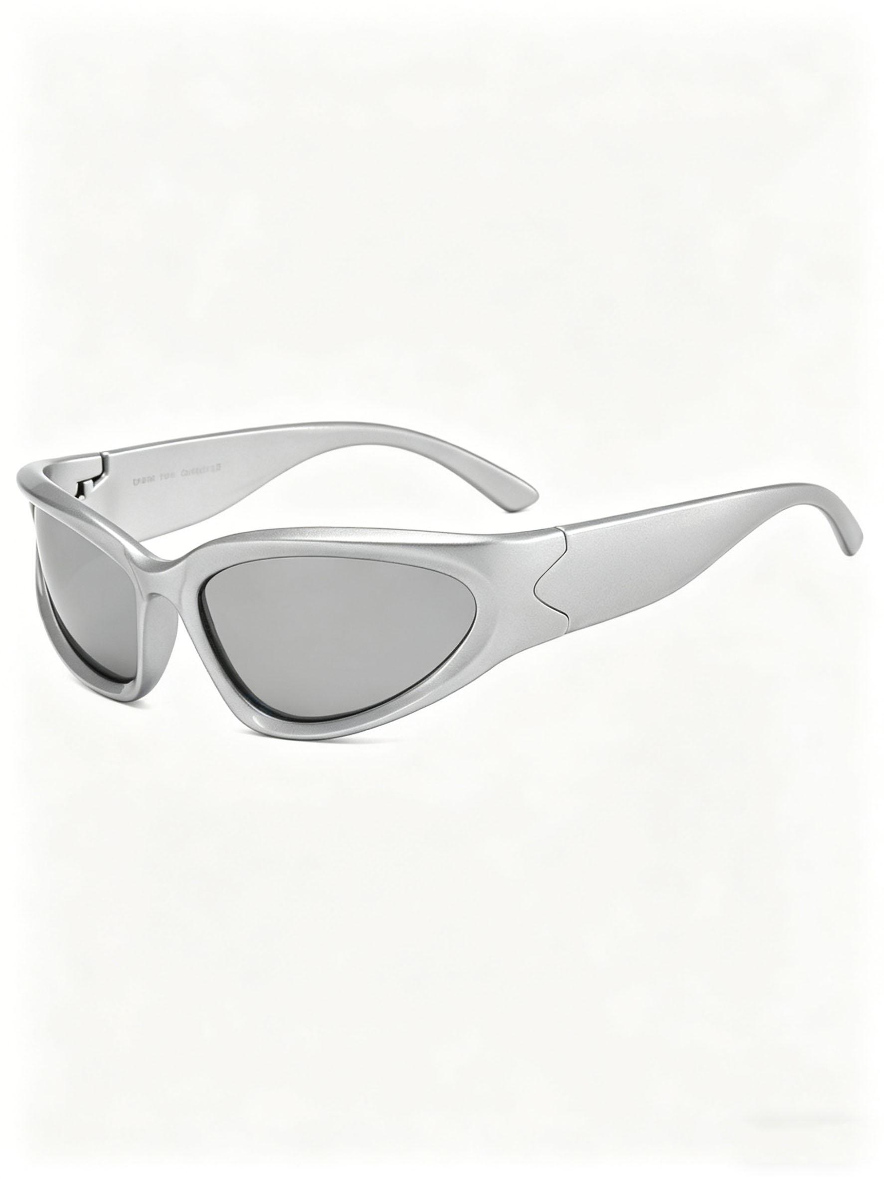 Trendy Y2K Wraparound Sunglasses, Futuristic Cyber Goggles, Perfect for Street Photography, Beach, Edm Parties, Stylish Accessories