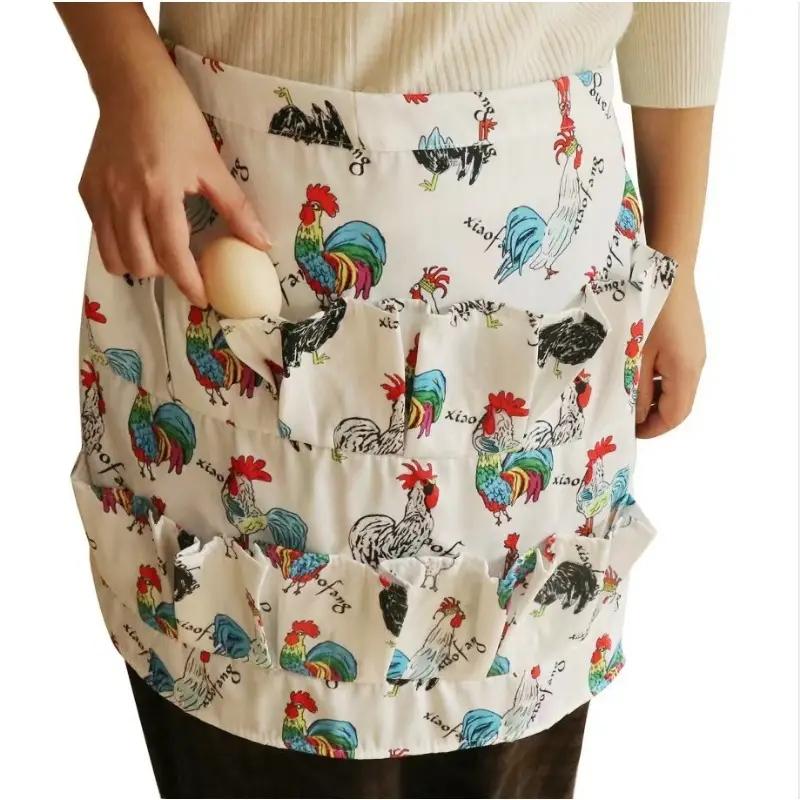 Lightweight 100% Polyester Egg Apron with Multiple Pockets, Farm Skirt for Picking Eggs, Durable Easy-Clean Design, Thanksgiving Kitchen & Outdoor Activities