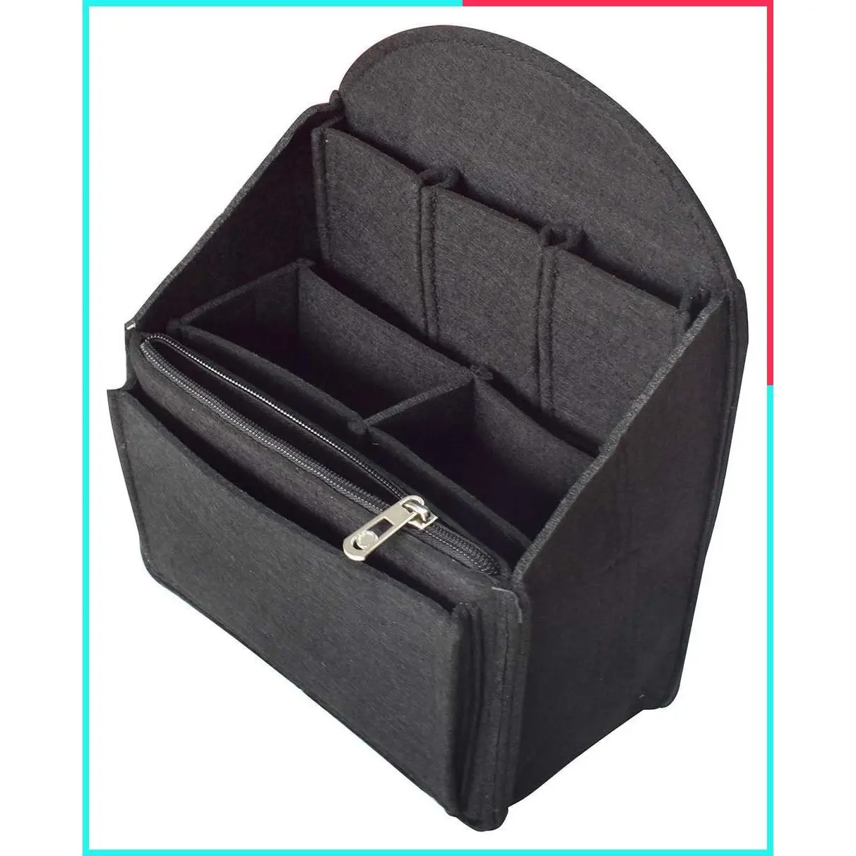 Felt Backpack Organizer Insert for Rucksack Handbag Shoulder Bag - Black, Small