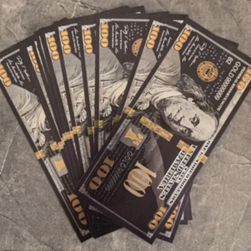 2pcs Golden Foil $100 Plastic Banknote, New Design, Ideal for Collectors & Decorative Use, High-Quality Material