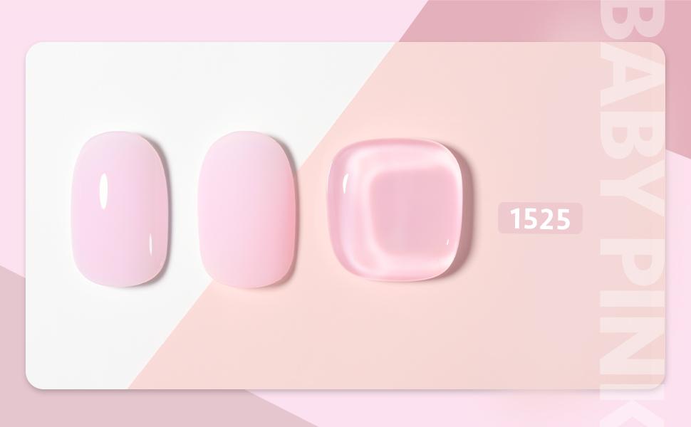 GAOY Baby Pink Gel Nail Polish, 16ml Soak Off UV Light Cure Gel Polish for Nail Art DIY Manicure at Home, Color 1525