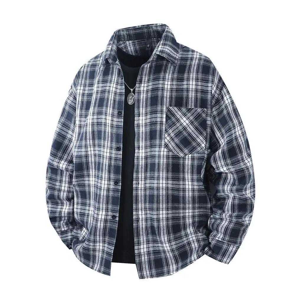 Men's Short-Sleeve Loose-Fit Plaid Casual Shirt - Soft Breathable Fabric, Preppy Menswear for Outdoors, Sunny Days, Everyday Comfy Stylish Classic Checked Tops