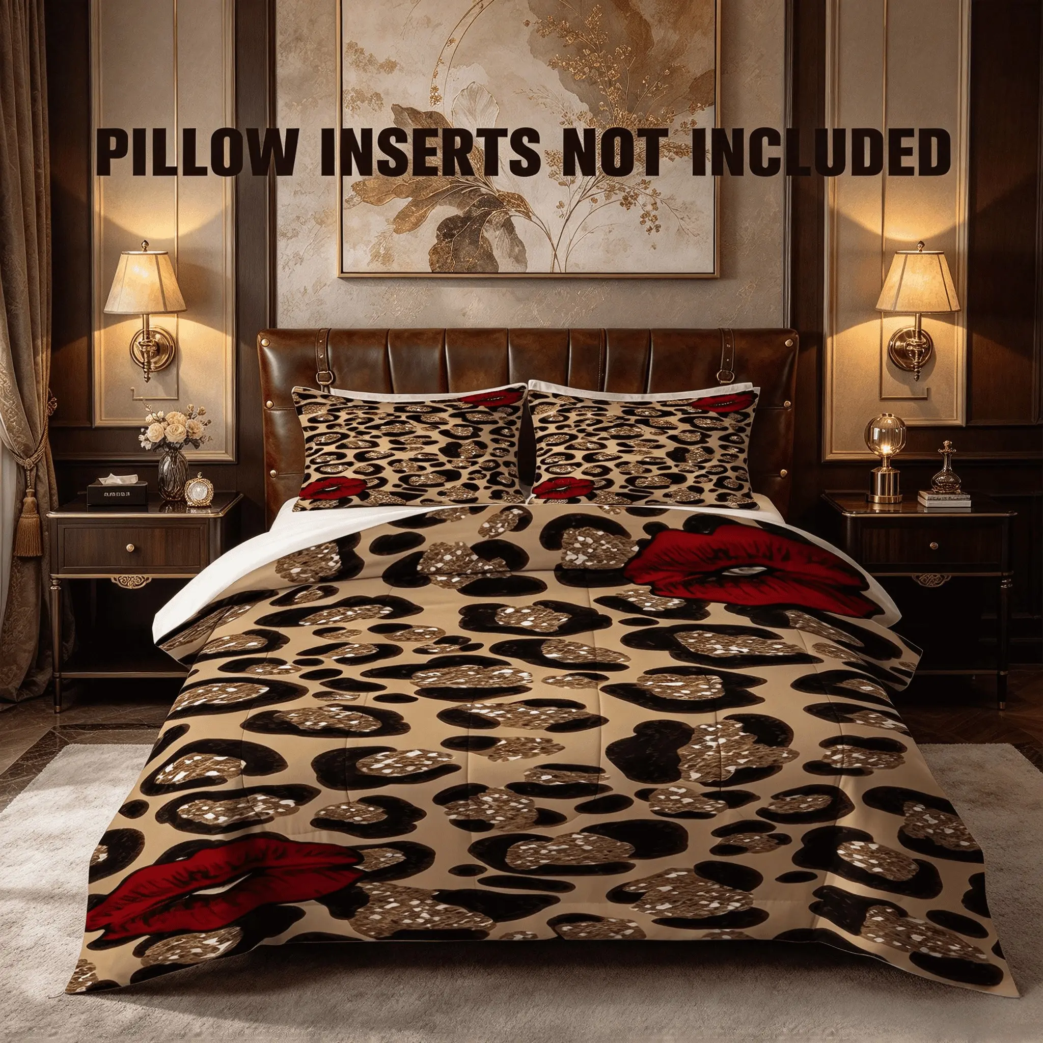 Leopard Print Comforter Set, 1 Comforter and 2 Pillowcases, Pillow Inserts Not Included. Soft Lightweight Quilted Comforter. Create Cool Unique Space, Perfect for Teens and Adults in Bedrooms and Dorms