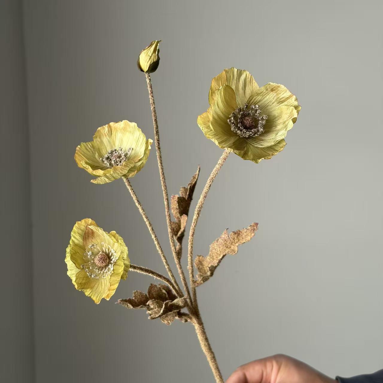 High-Quality Autumn Color Poppies Simulation Flowers, Soft Decoration Pairing, Factory Direct Quality, Perfect for Home Decor