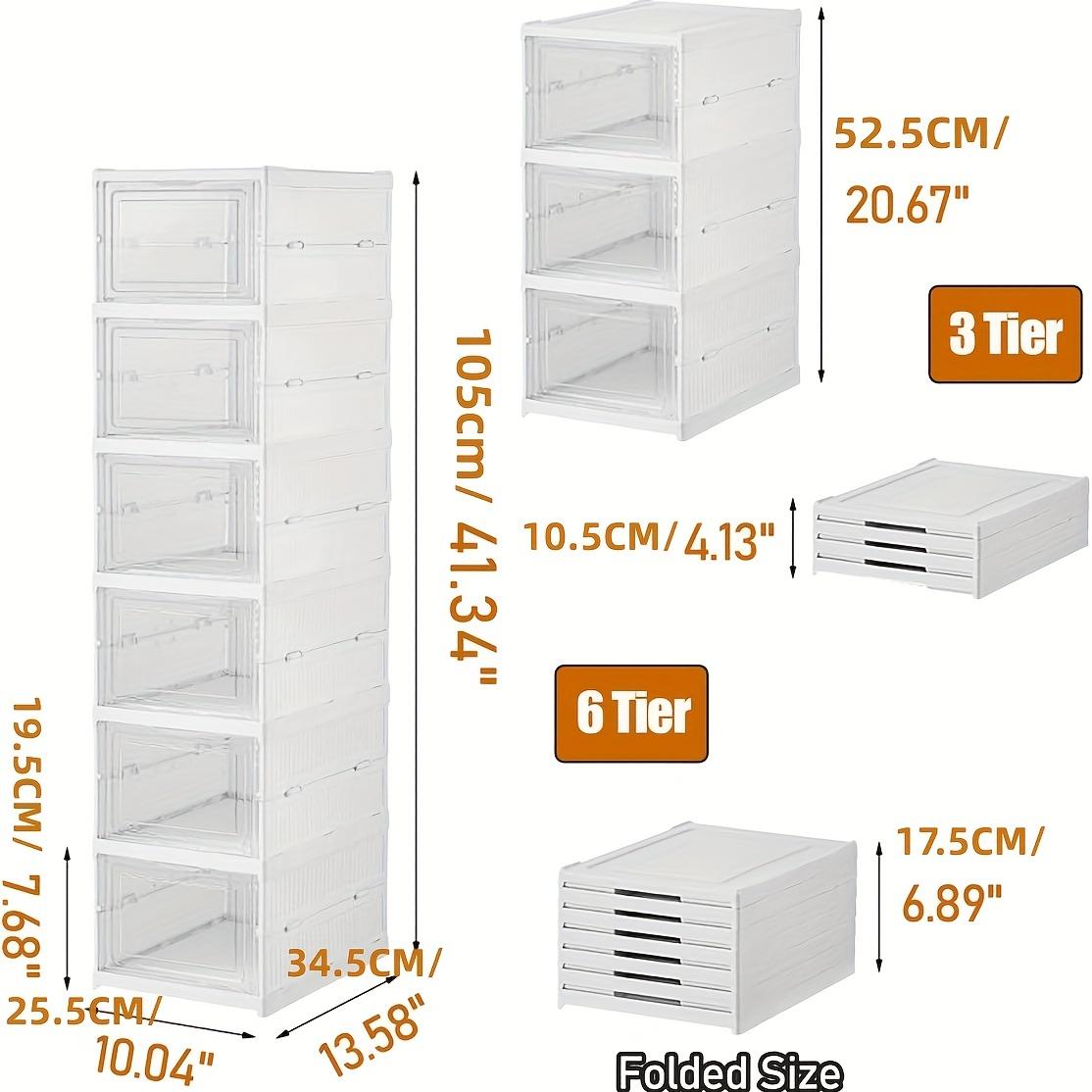 Stackable shoe storage box set, featuring front-opening waterproof transparent plastic storage boxes for easy access, perfect for wardrobes and entryways, shoe storage boxes