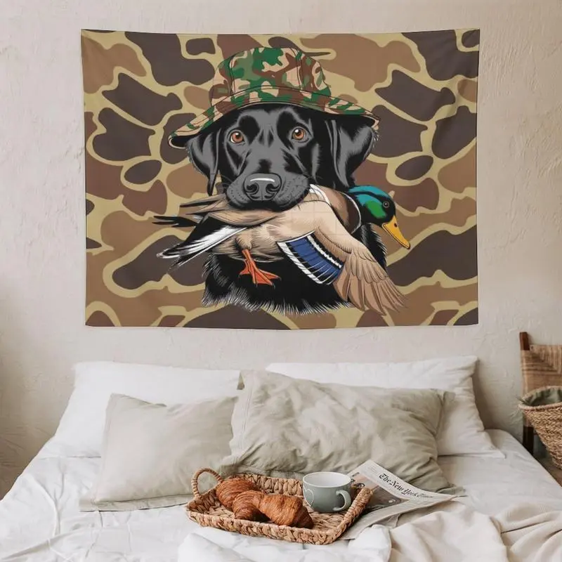Camouflage Shot Caller Duck Hunting Print Polyester Tapestry Wall Hanging - Home Decor for University Dormitories, Living Rooms