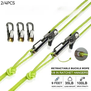Retractable Buckle Rope-Durable Nylon Rope Adjustable Ropes 2026 New Rope Roller with Accessory Cord - Easy Secure Tie Down for Outdoor,Camping, Marine Rope,and Boating Guy Lines ,Tools Gadgets,Truck Stuff ,Car Essentials