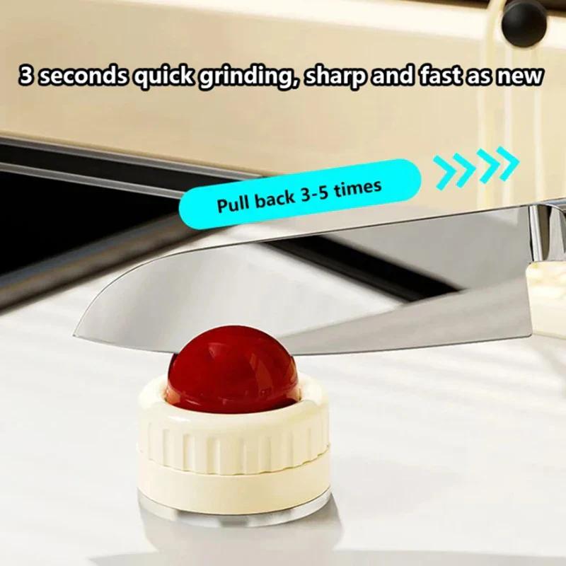 Knife Sharpener | Portable Rapid Knife Sharpener & Kitchen Knife Sharpener (with Suction Base) | for Kitchenware Home Cutting