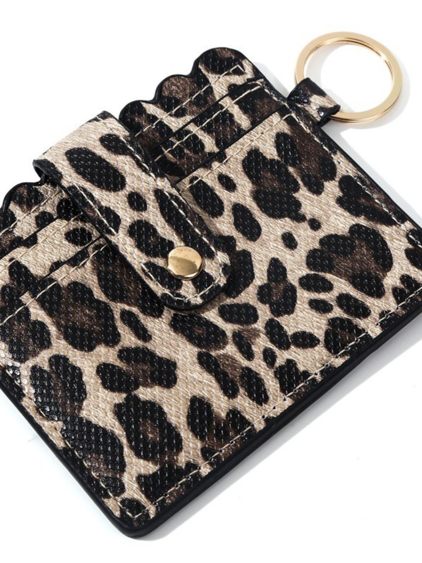 New PU Leather Keychain Wallet, Multi-Card Holder, Bank Card Clip, Student Bus ID Card Case, Coin Credit Card Key Chain