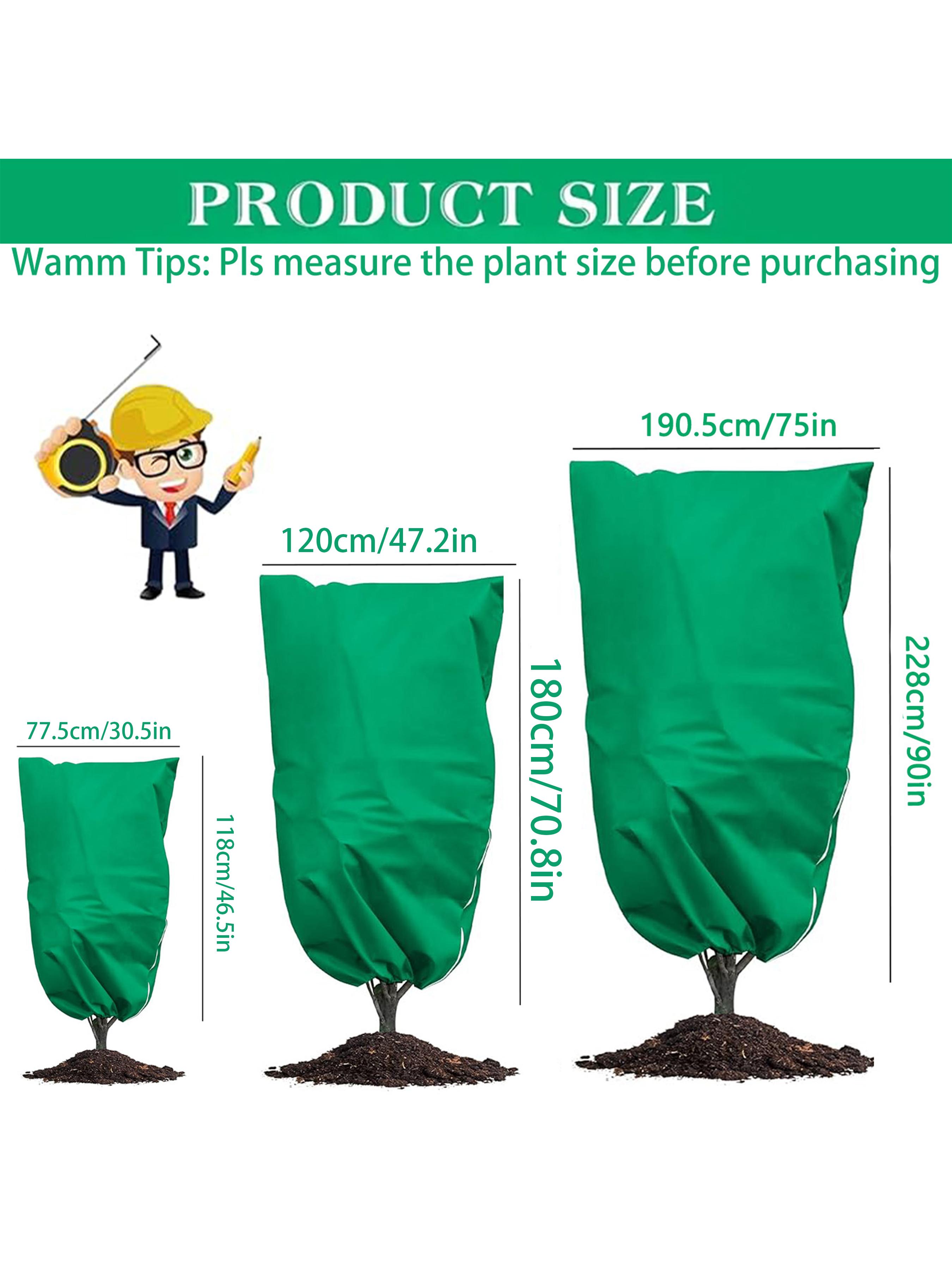 Plant Frost Cover with Zipper Drawstring, Reusable Outdoor Plant Freeze Protection Bag, Thickened Plant Protector for Winter