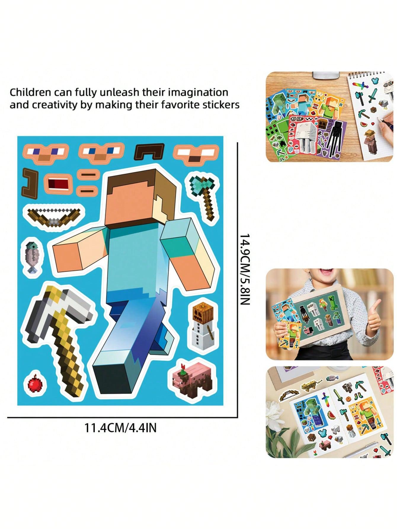 Pixel War Theme DIY Sticker Set, Notebook, Water Cup, Luggage, Phone Case, Creative Face Change Stickers, Perfect Gift for Friends