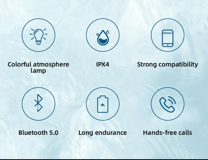 Portable Mini Bluetooth Shower Speaker with LED light, IPX4 Waterproof, Hands-Free Speakerphone. Rechargeable Using Micro USB, Wireless Stereo for Beach, Shower & Home