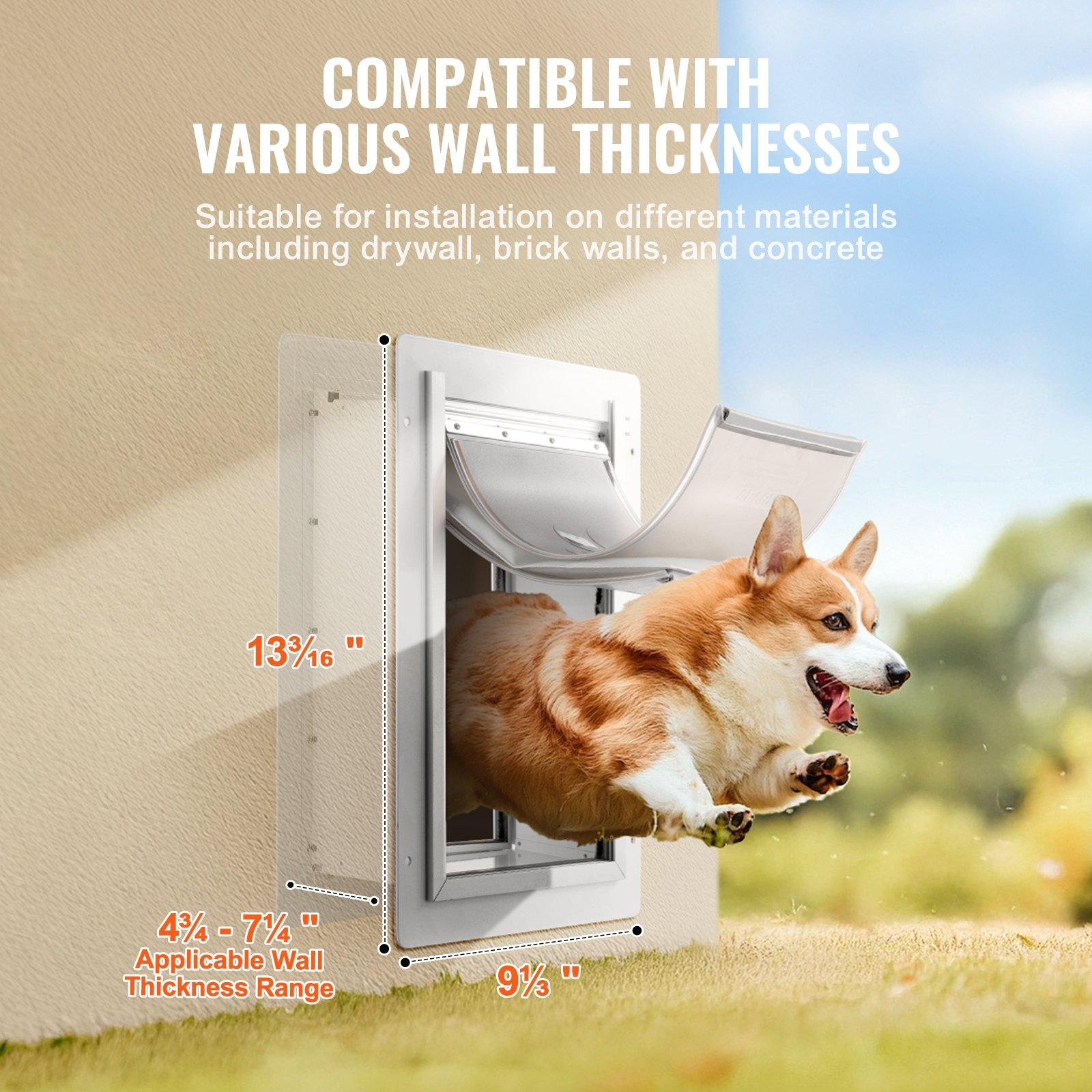 fathersdaygift VEVOR Pet Door, 9.29x 13.19MetalFrame with Lock and3-Flap System, Weatherproof Doggy Door, Easy to Install in Interior or Exterior Walls, Pet Door Suitable for Cat Doggie Kitties (White-Small) fathersdaygift VEVOR Pet Door, 9.29x 13.19MetalFrame with Lock and3-Flap System, Weatherproof Doggy Door, Easy to Install in Interior or Exterior Walls, Pet Door Suitable for Cat Doggie Kitties (White-Small)