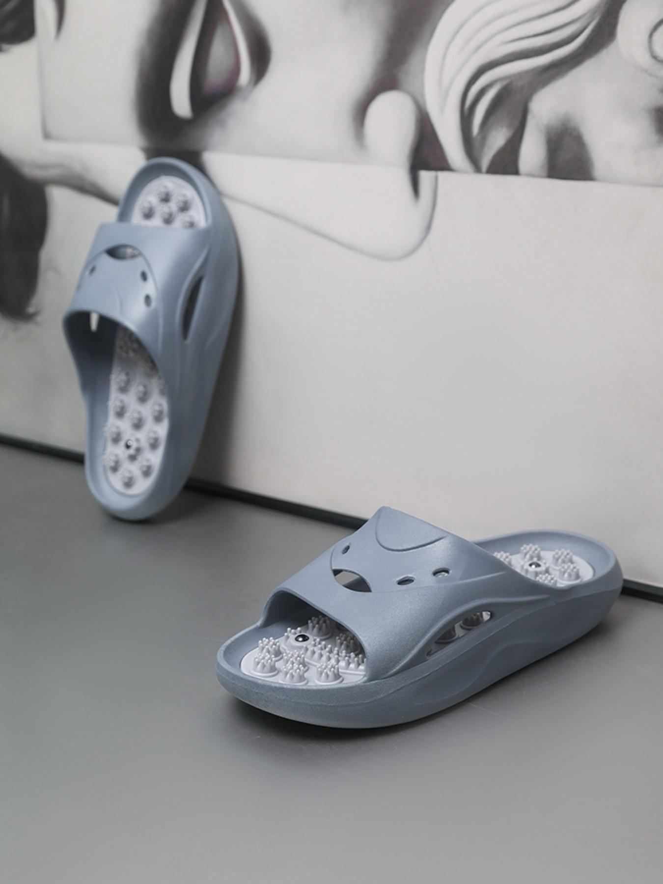 Men's Quick-Dry Anti-Slip Outdoor River Walking Sandals, Waterproof Durable Bathroom Shower Slippers, Antibacterial Colorblock PU Leather Eva Sole