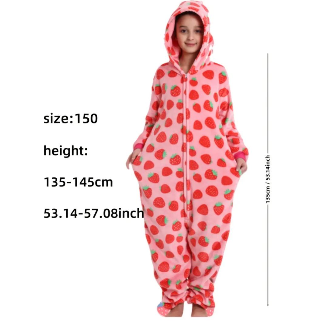 Flame-Resistant One-Piece Pajamas, Cozy Gift, All-Season Loungewear, Zipper Closure, Side Pockets, Hooded