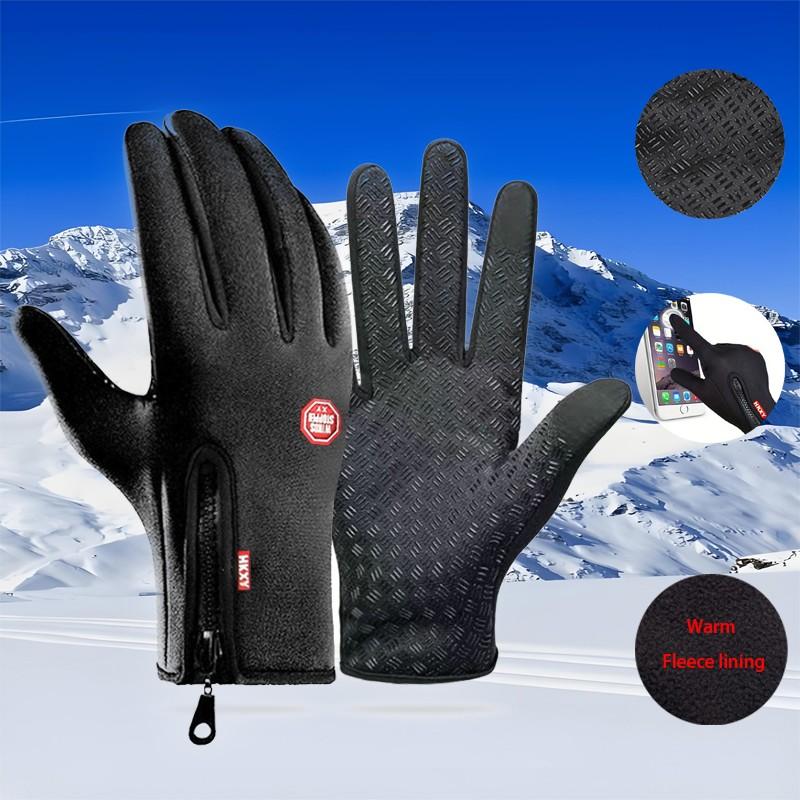 Winter Warm Gloves, 1 Pair Men's and Women's Outdoor Cycling Gloves, Waterproof & Windproof Touch Screen Gloves, Outdoor Warm Sports Gloves for Sports, Travel
