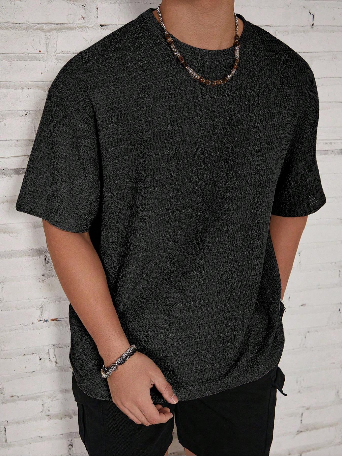 Men's Solid Color Short Sleeve T-Shirt, Casual Comfortable Round Neck Summer Top, Fashion Daily Wear Men's Clothing
