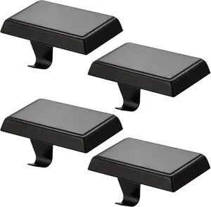 4 Pack Black Heavy Duty Metal Weighted Christmas Stocking Holder Hooks for Mantel Fireplace Party Decoration