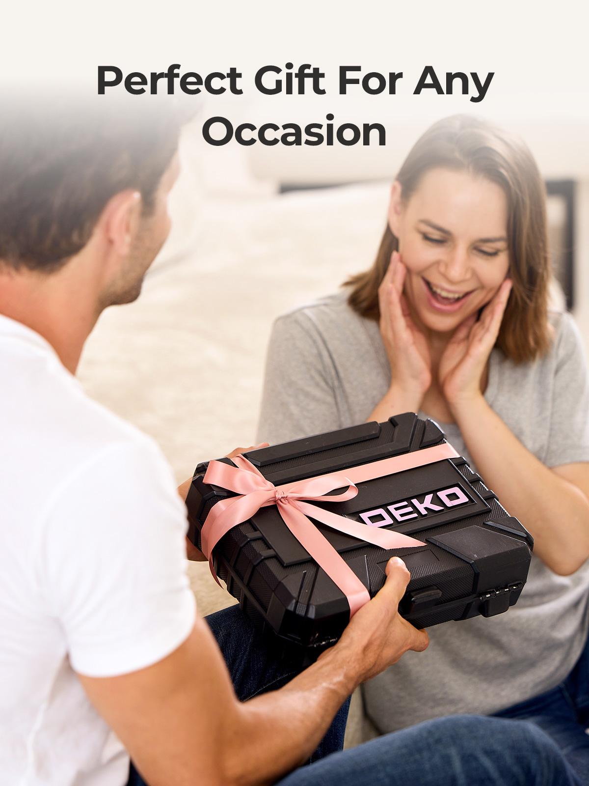 DEKO 8V Cordless Drill Set – 126-Piece Home Tool Kit With Storage Case, DIY Power Tools For Fence Work, Home Décor, Furniture Assembly & Everyday Repairs