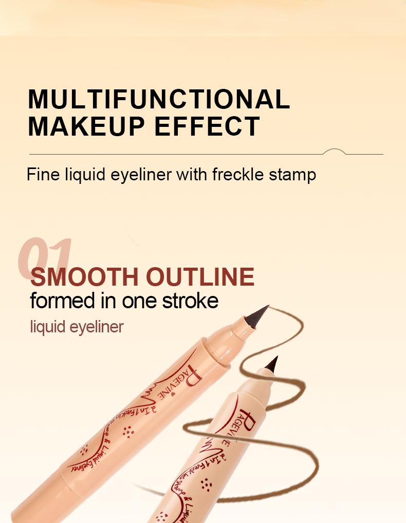 2-In-1 Dual Head Freckle Pen Eyeliner Liquid, Quick-Dry Waterproof Smudgeproof Pointed Pen, Realistic Fake Freckles Long-Lasting Design