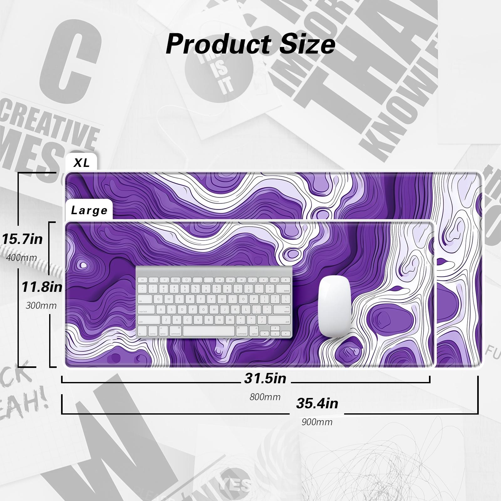 Topographic Map Pattern Mouse Pad, 1 Count Rectangle Gaming Mouse Pad, Office Desk Keyboard Mat with Non-Slip Rubber Base, Stitched Edges for Home Office