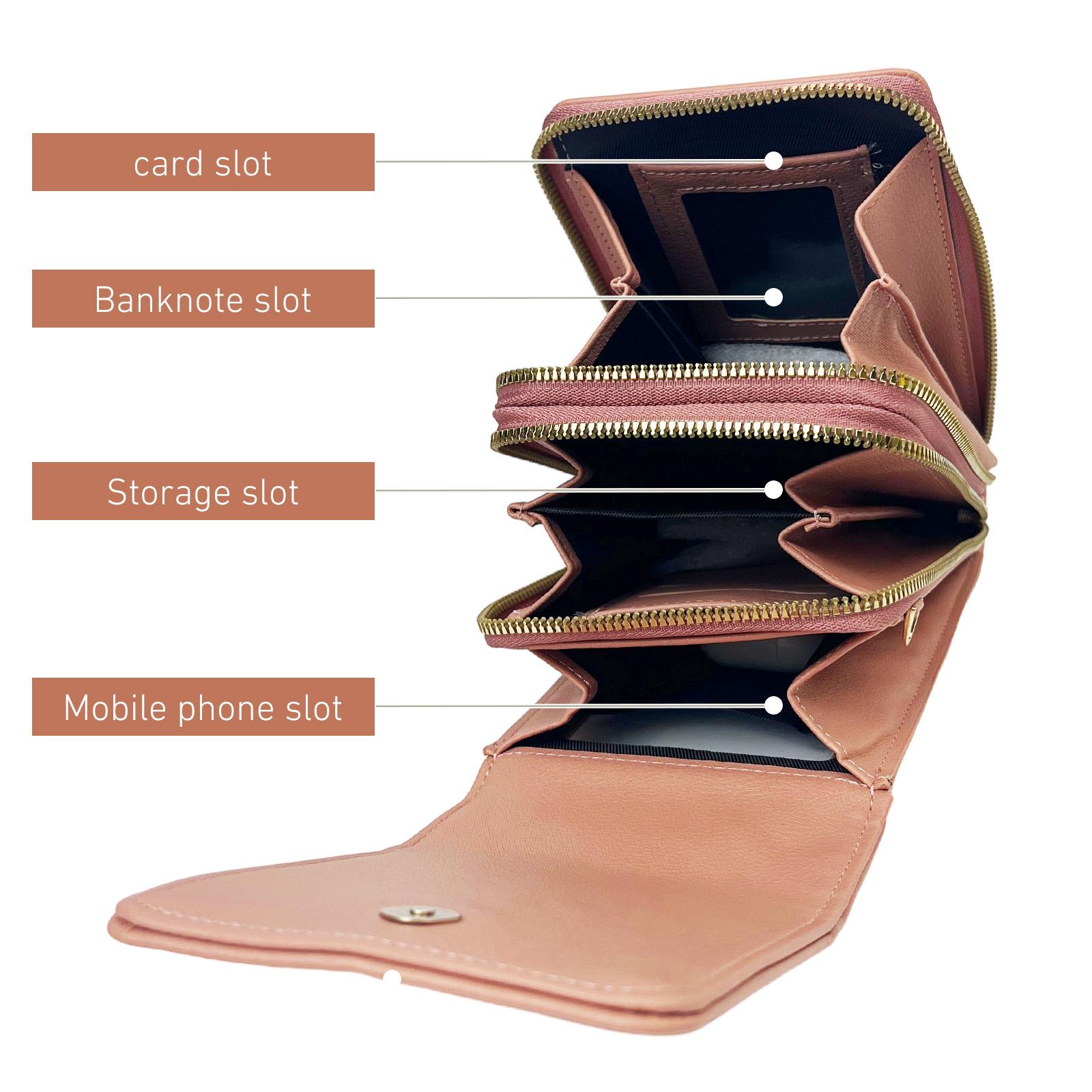 Women's Lightweight Small Crossbody Bag Phone Wallet Crossbody Purse Square Leather Crossbody Wallet for Travel Card Holder Document Bag Touchscreen Compatible SpringStatements