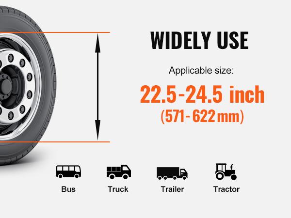 VEVOR Tire Mount Demount Tool, 22.5-24.5 Manual Steel Tire Changer Mount Demount Removal Tool, with Extra Bead Holder, Tubeless Truck Bead Breaker, 3 PCS Tire Changing Tools, Orange