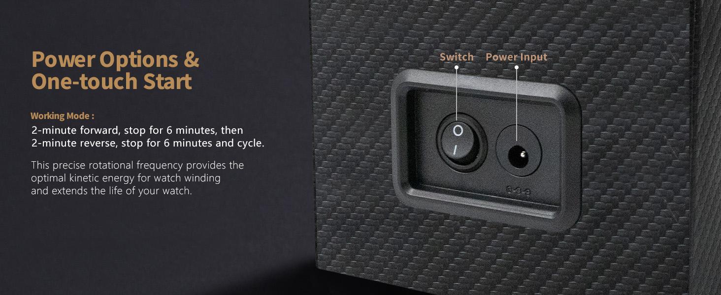 Watch Winder for Automatic Watches: Automatic Single Watch Winder Box with Japanese Quiet Motor, Rotating Watch Case in Black Carbon Fiber Leather, Gifts for Men & Collectors