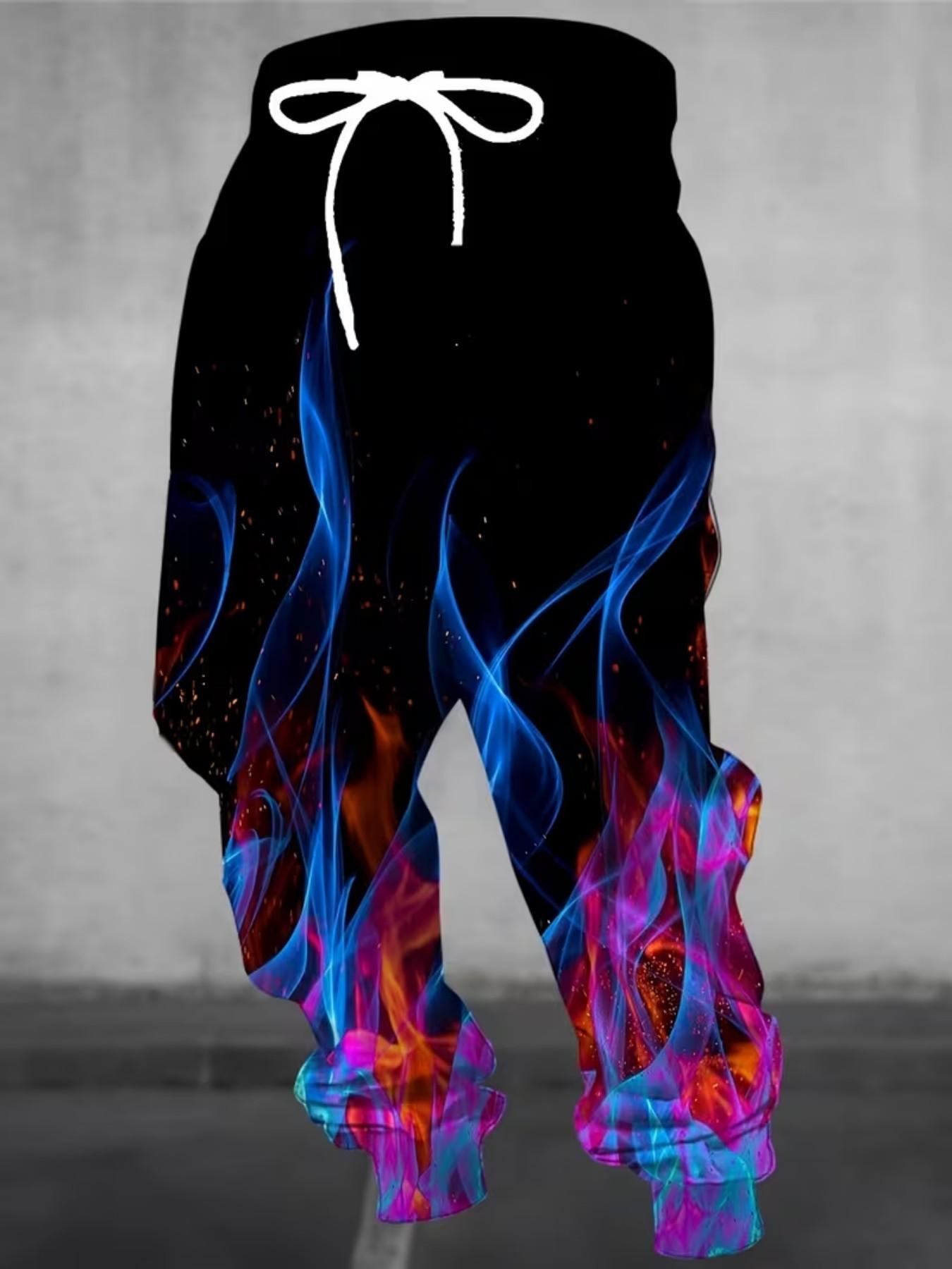 Men's 3D Cartoon Print Jogger Pants, Drawstring Waist and Pockets, Casual Comfortable Polyester Sportswear, All Seasons Fitted Pants