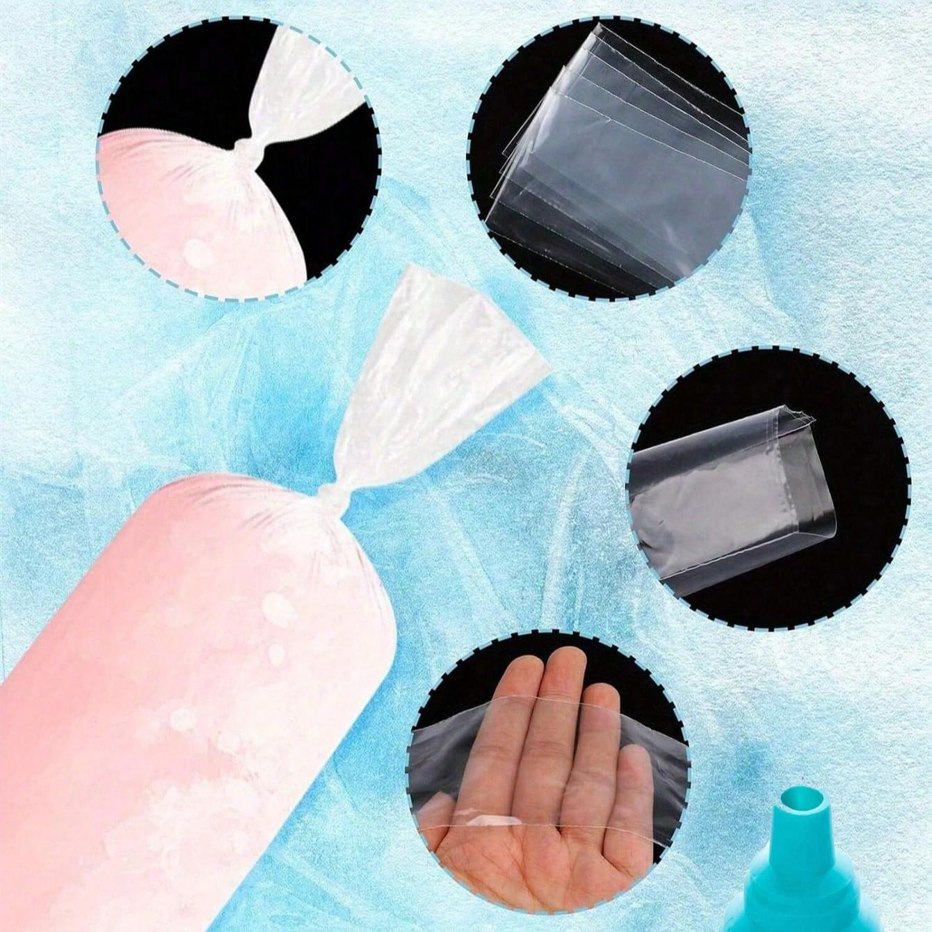 50/100 Pcs Ice Pop Bags, 30cmx5.5cm Plastic Mold, Self-Seal, Durable, Ideal for Ice Cream, Yogurt, Parties, Travel, Wedding, Birthday, Kitchen Supplies