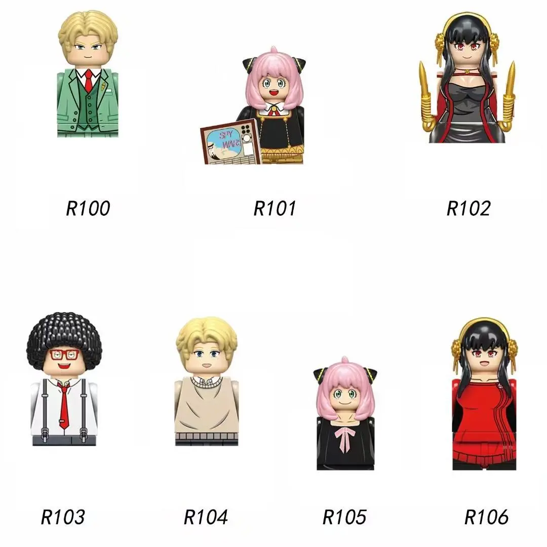 2026 Hot selling toys Spy Family Anime Cartoon Mini Action Figures Yor Anya Forger Loid Kawaii Assemble Bricks Building Blocks Doll Toys Kids Children Internet-famous toy