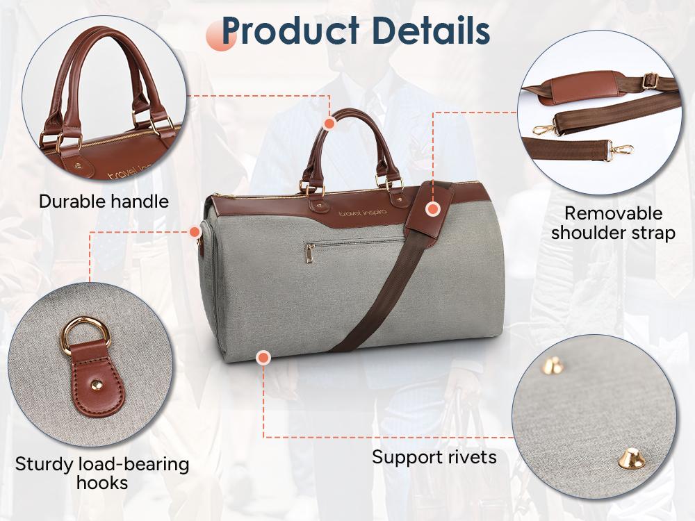 travel inspira Convertible Garment Bag with Shoulder Strap, Carry on Garment Duffel Bag for Women Men- 2 in 1 Hanging Suitcase Suit Travel Bags with Shoe Pouch travel inspira Convertible Garment Bag with Shoulder Strap, Carry on Garment Duffel Bag for Women Men- 2 in 1 Hanging Suitcase Suit Travel Bags with Shoe Pouch