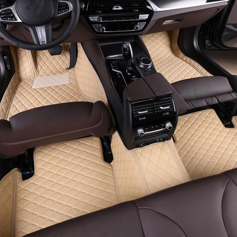 Car floor mats are suitable for Nissan Juke、Pathfinder R51、March、Tiida、Qashqai、d40、Versa、Kicks、Patrol、X Trail T32、Note E12、Teana j32, PU leather car floor mats, wear-resistant and anti slip mats, car interior accessories, not sold in the UK
