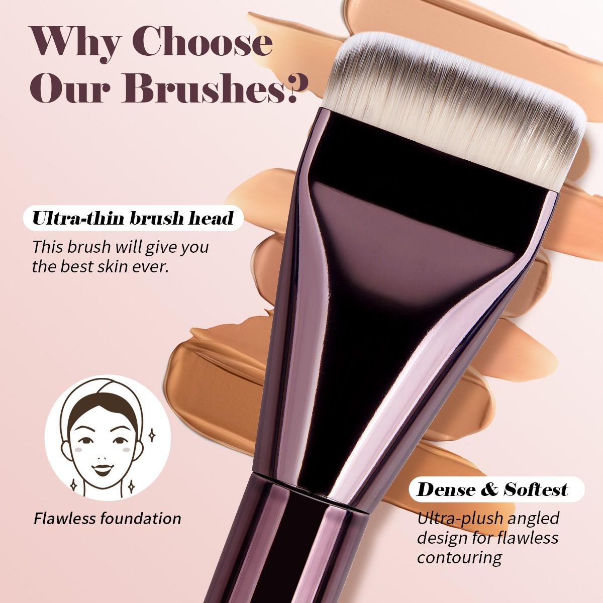 Maange 3-Piece Makeup Brush Set, Foundation Brushes, Professional Cosmetic Tools, Essential Beauty Essentials, Perfect for Daily Use