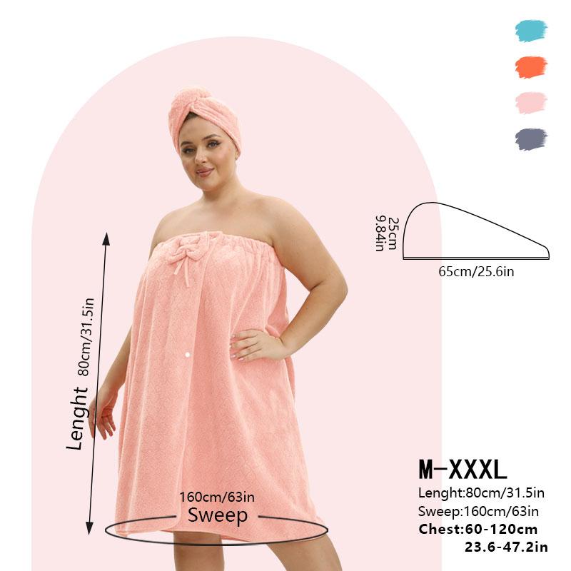 Plus Size Bath Skirt & Shower Cap Matching Set, 2 Counts/set Adjustable Fit Bath Skirt & Shower Cap, Thickened Cute Bath Skirt, Ideal for Home Use, Travel, Sauna, and Spa, Womenswear