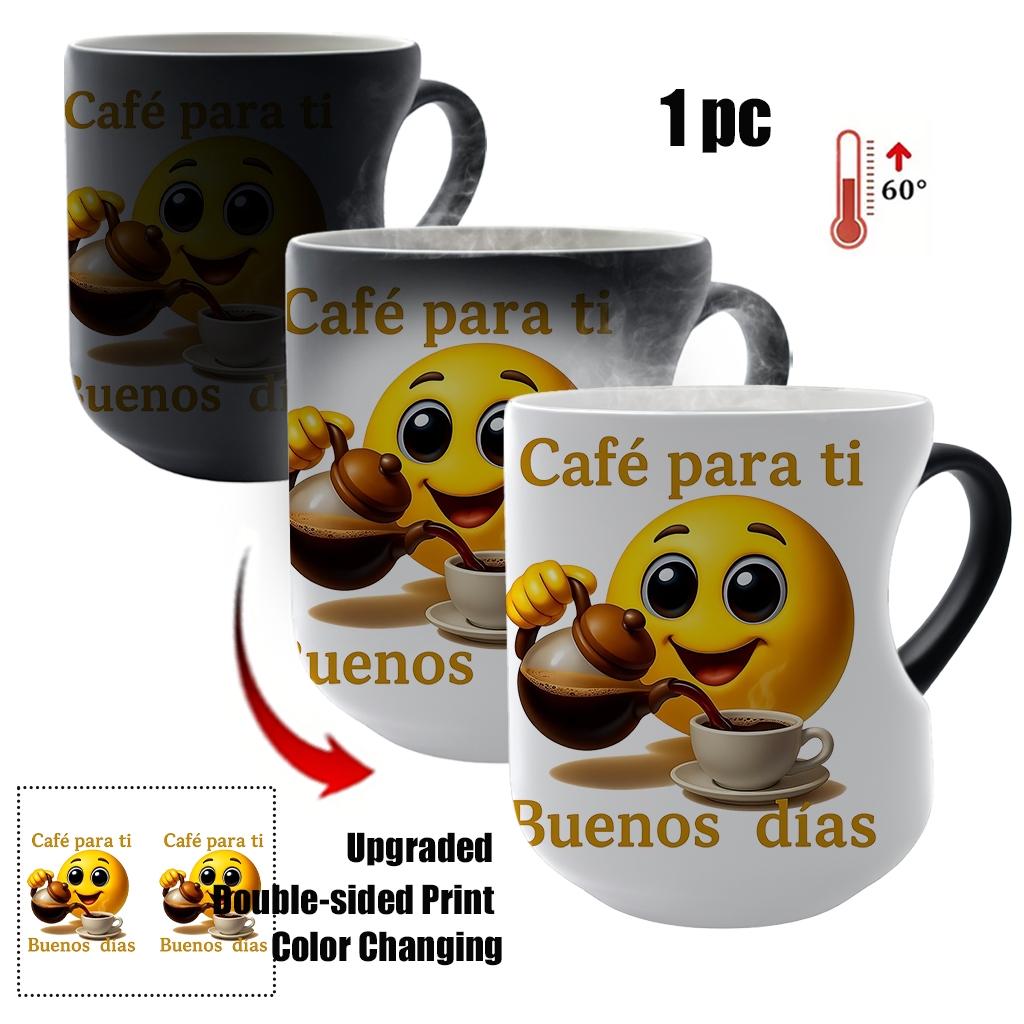 Thermosensitive Ceramic Mug, Funny Mug, Magic Color-Changing Heart-Handle Design, 11oz/330ML Capacity, Perfect Coffee Lover Gift, Ideal for Daily Use & Special Occasions, Ceramic Drinkware