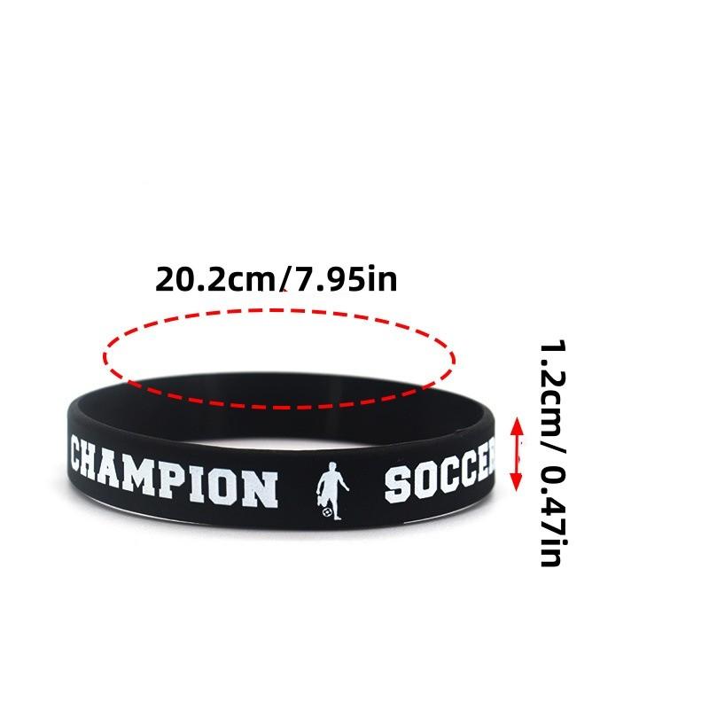 4 Pack Silicone Rubber Wristbands for Soccer Fans, World Cup Theme Sports Bracelet for Men Women, Cheering Accessory for Outdoor Exercise