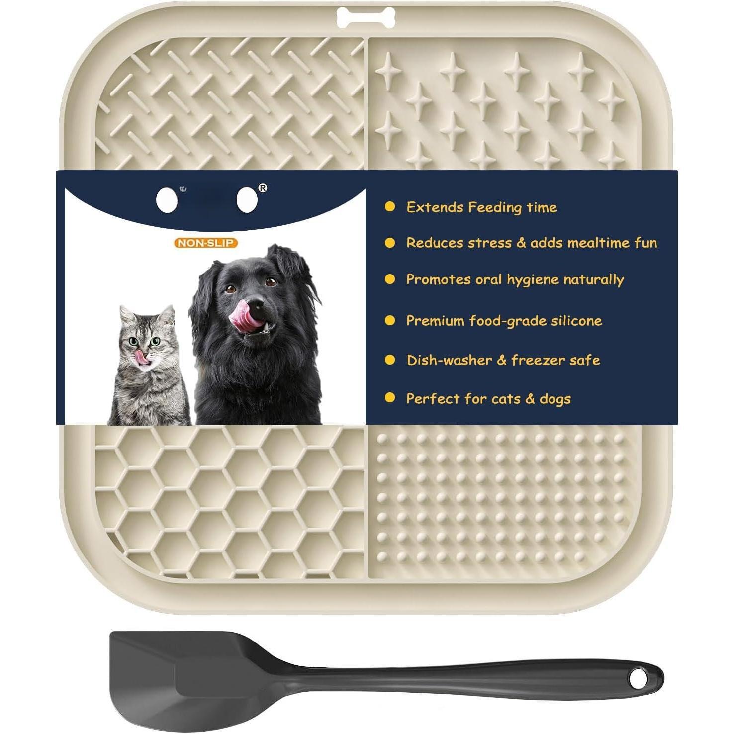 Licking Mat for Dogs & Cats with Suction Cups, 1 Pack  Slow Feeder Lick Pat for  ,  Toys Feeding Mat for Butter Yogurt Peanut, Pets Bathing   Mat