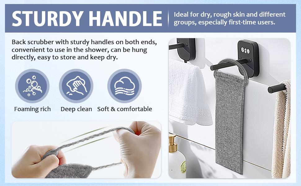 Exfoliating Body Scrubber for Men Women,Premium Bamboo Fiber Body Scrub Towel – Soft, Exfoliating, Gentle Bath Towel for Smooth Skin, Back Scrubber , Deep Clean , Body Exfoliator , Dead Skin Remover , Deep Exfoliation ,	Perfect Gift