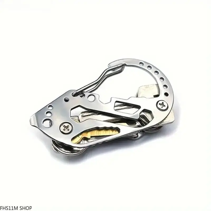 Stainless Steel EDC Keychain Multitool - Compact Portable Multi Tool with Screwdriver, Beer Opener - Premium Unisex Pocket Multifunctional Tools for Camping, Cool Gifts for Adults