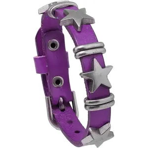 Punk  Leather Cuff Bracelet Adjustable  Studded Wristband Gothic Rock Accessory