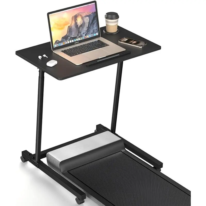 Treadmill, featuring a 9% automatic incline adjustment function, a smart treadmill suitable for home and office use, and a multi-functional desktop design
