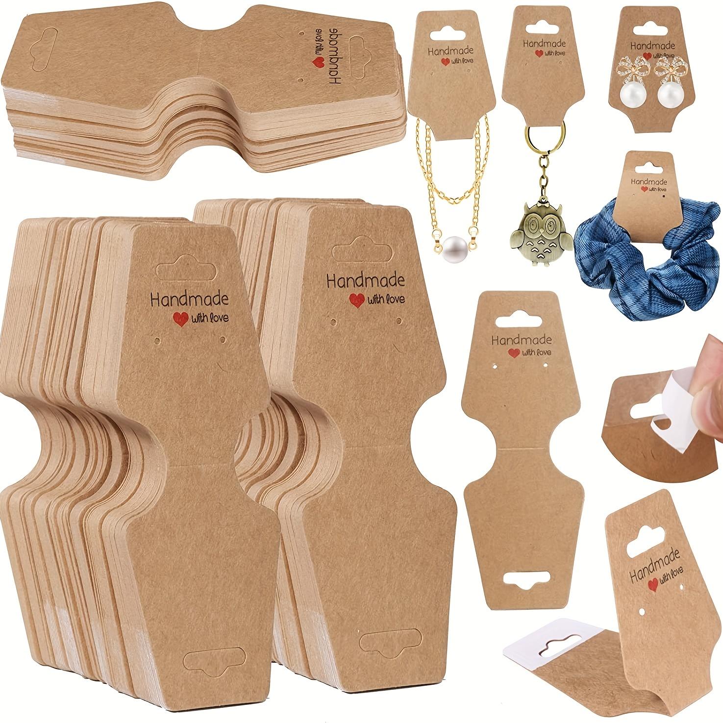 100 Sturdy Self-Adhesive Display Cards - Jewelry Packaging for Small Businesses - Suitable for Keychains, Earrings, Headbands, and Straps, Handmade Accessory
