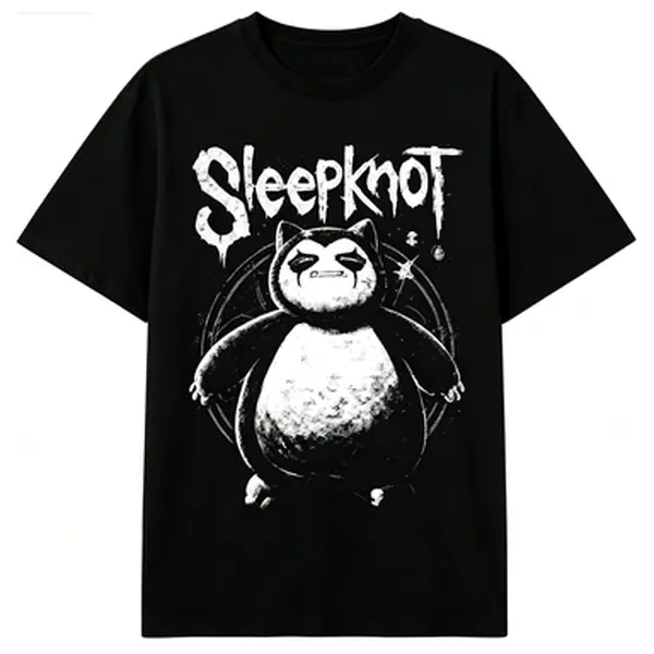 Pocket Monsters Anime Short-Sleeve Round Neck T-Shirt & Sweatshirt, Casual Classic Snorlax Sleepknot Graphic Top, Anime Manga Fan Gifts, Shortsleeve