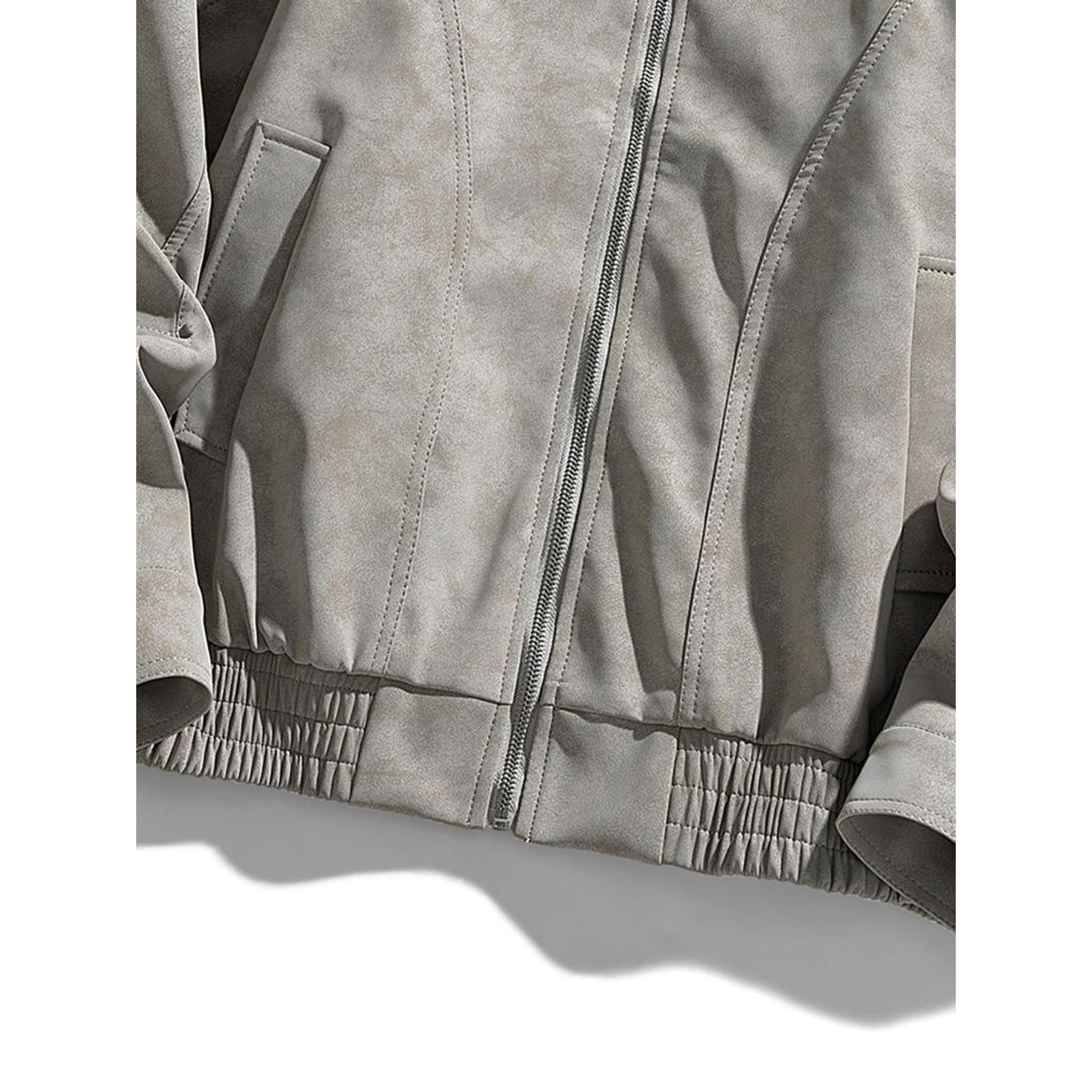 Men's Solid Color Motorcycle Jacket, Regular Fit Casual Comfy Long Sleeve Baseball Collar Outerwear for Daily Wear, Men's Clothing for Fall & Winter, Coats