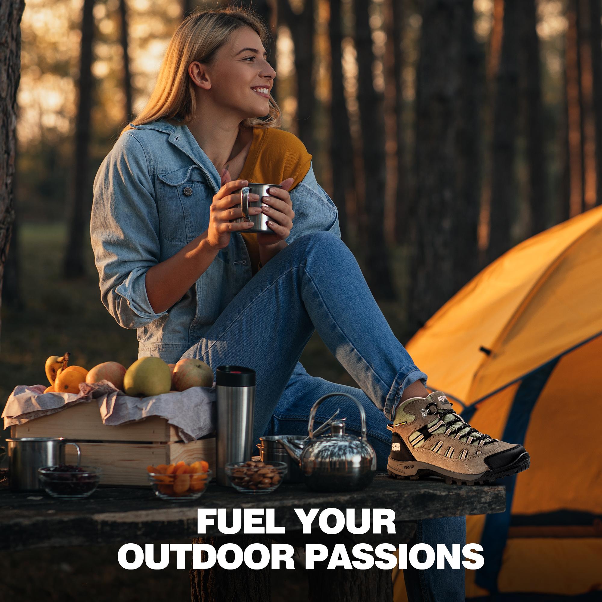 R CORD Women's Hiking Boots Waterproof Lightweight Women's Hiking Shoes Ankle Support Outdoor Hiking Shoes Non-slip Stable Shoes Weatherproof Footwear Durable Rubber Sole Tread Pattern Stability